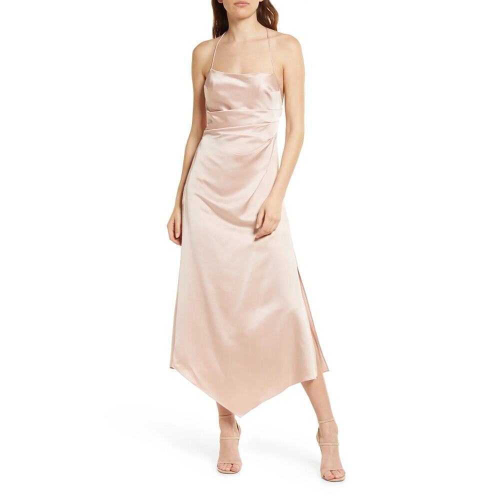 NWOT SIGNIFICANT OTHER One Another Asymmetric Midi Dress Size US 4 Pink #1A462